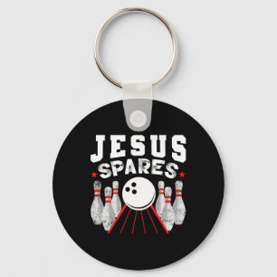 Porte-clés Jesus Spares Funny Christian Bowling
