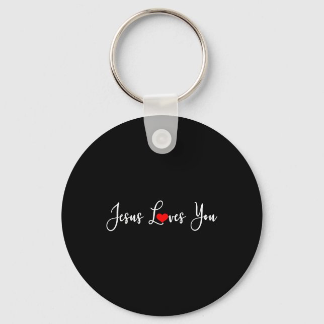Porte-clés Jésus t'aime Drôle Christ Religieux Chrétien (Recto)