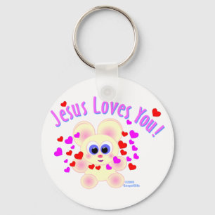 Porte-clés Jésus vous aime conception d'ours de nounours