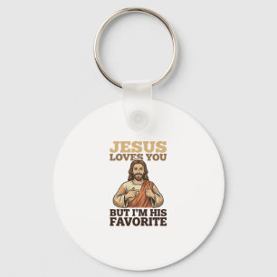 Porte-clés Jésus Vous Aime Drôle Vintage Croyance Chemise Des