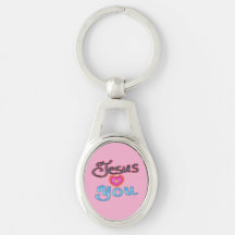 Porte-clés Jésus vous aime pour les dames chrétien