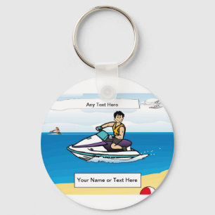 Porte-clés Jet Ski - Dessin masculin par PrintedPerfection.co
