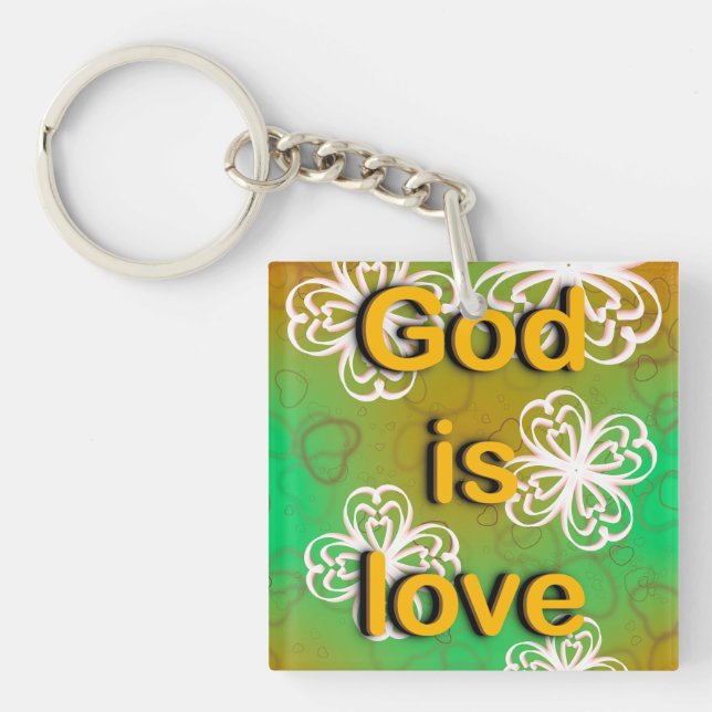 Porte-clés Jeter Oreiller Dieu est amour (Devant)