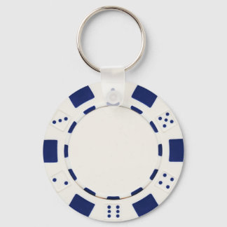 Porte-clés jeton de poker blanc