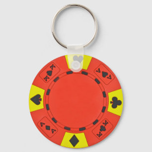Porte-clés Jeton de poker rouge