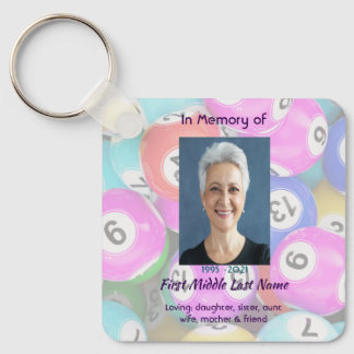 Porte-clés Jeu de bingo de photo souvenir mémorial
