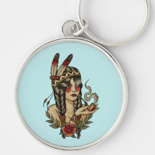 Porte-clés Jeune femme de natif américain
