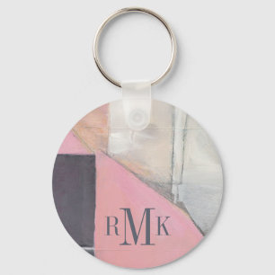 Porte-clés Jeune mariée de rougissement du monogramme  