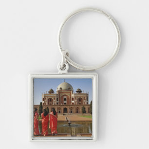 Porte-clés Jeunes Indiennes et tombeau d'Humayun, Delhi,