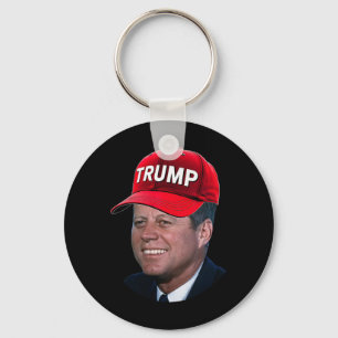 Porte-clés Jfk portant un chapeau Trump drôle John F Kennedy