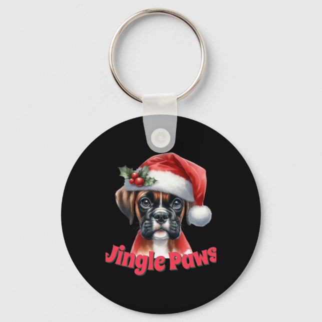 Porte-clés Jingle Paws And Boxer Dog Joy T Shirt  (Recto)