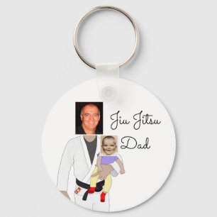 Porte-clés Jiu Jitsu Papa photos personnalisées et texte manu