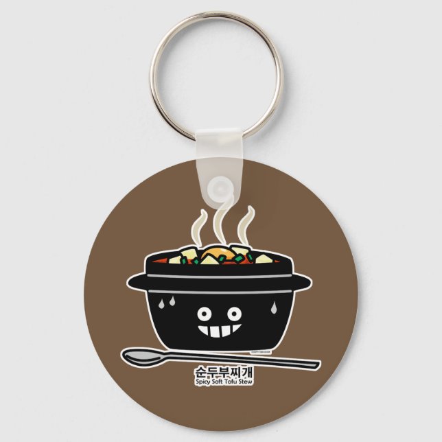 Porte-clés Jjigae doux épicés coréens de Sundubu de soupe à (Recto)