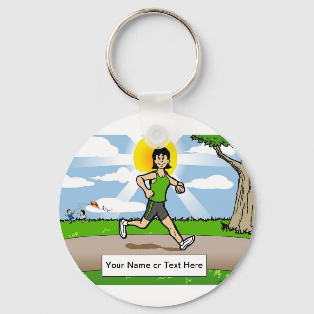 Porte-clés Jogger, coureur - Dessin féminin (Recto)