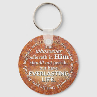 Porte-clés John 3:16 KJV Vie éternelle Bible Verse Citation