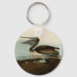 Porte-clés John James Audubon Peinture Pélicane Brown