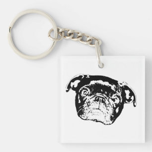 Porte-clés Joie de poche de pug de vacances