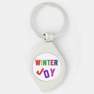 Porte-clés Joie d'hiver - Lettres colorées douillettes