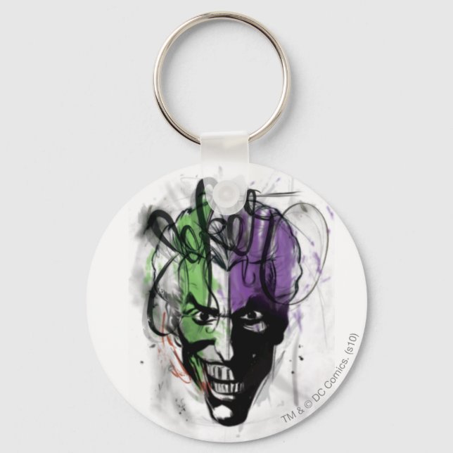 Porte-clés Joker Neon Airbrush Portrait (Recto)