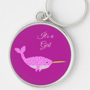 Porte-clés Joli bébé rose fille Narwhal Genre Révéler personn