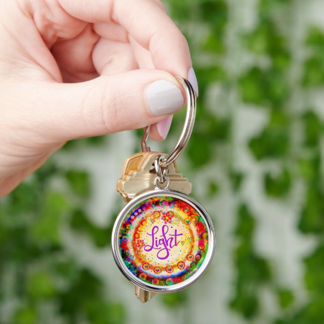 Porte-clés Joli Boho Floral Inspirant Inspirivity Lumière (main)