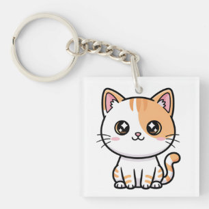 Porte-clés Joli chaton orange kawaii tabby