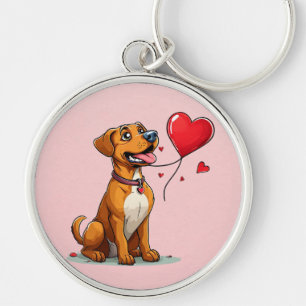 Porte-clés Joli chien de la Saint-Valentin