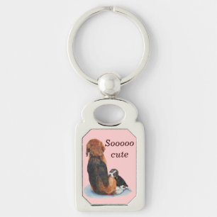 Porte-clés Joli chiot beagle avec maman chien