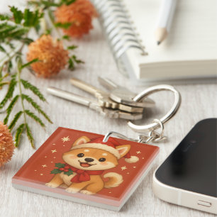 Porte-clés Joli chiot de Noël