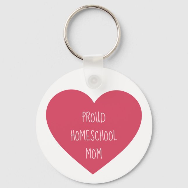 Porte-clés Joli Coeur Fière Mère de l'école familiale (Recto)