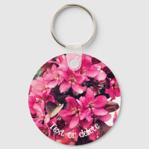 Porte-clés Joli Crabappé rose Fleurs Fleurs Personnalisées