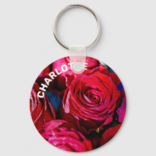 Porte-clés Joli Ensemble De Roses Rouges