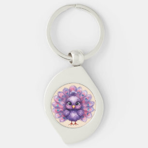 Porte-clés Joli Fantastique Paon Lilac fantaisiste 