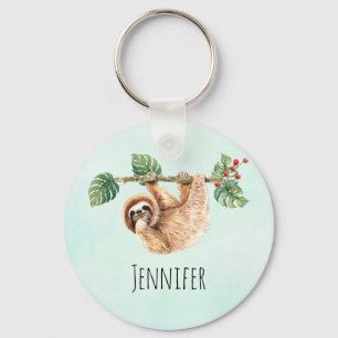 Porte-clés Joli fentes accroché à l'aquarelle vers le bas