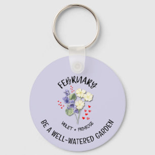 Porte-clés Joli FÉVRIER Naissance Mois Fleur Anniversaire