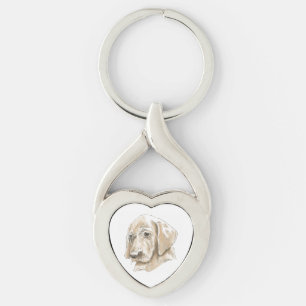 Porte-clés Joli Jaune Lab Puppy Love