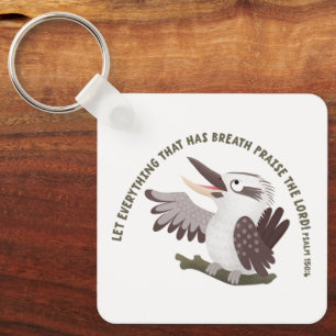 Porte-clés Joli kookaburra louez le Seigneur verset biblique