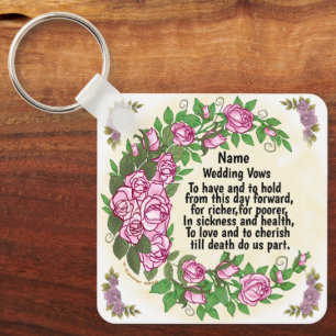 Porte-clés Joli Mariage Rose Vows porte - clé
