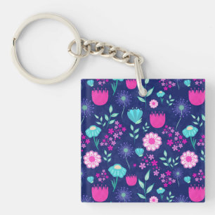 Porte-clés Joli motif floral de fond