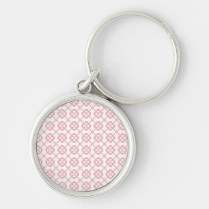 Porte-clés Joli motif rose et blanc féminin