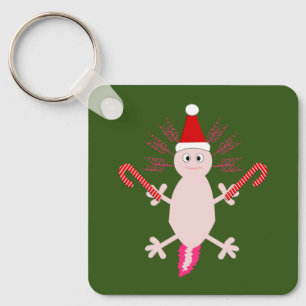 Porte-clés Joli Noël Axolotl personnalisé double face