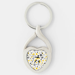 Porte-clés Joli noir jaune football motif