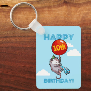Porte-clés Joli opossum Joyeux Anniversaire ! Ajoutez le ball