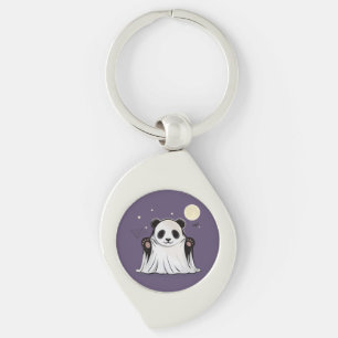 Porte-clés Joli Panda Fantôme Sous la Lune 