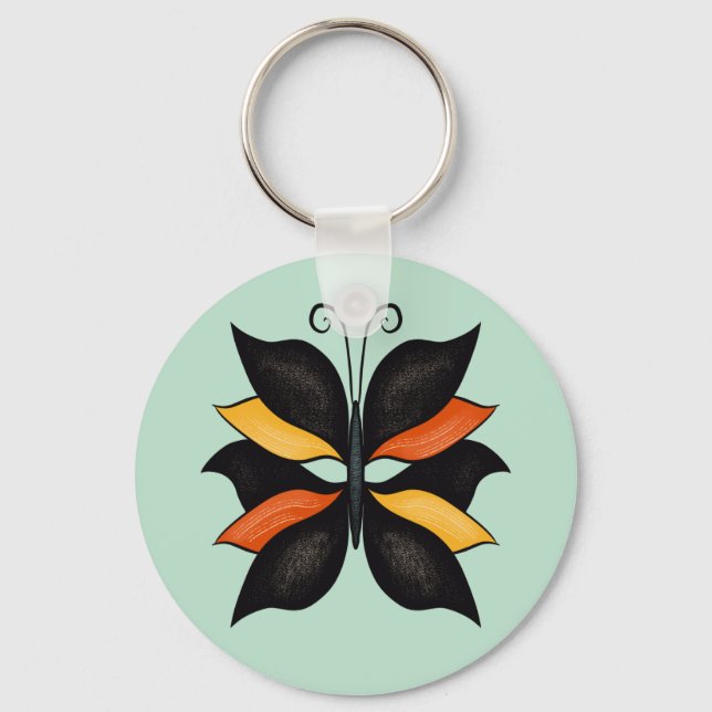 Porte-clés Joli papillon Art Abstrait (Recto)