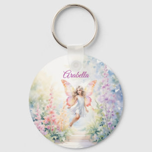 Porte-clés Joli Pastel Butterfly Fairy in Flower Garden