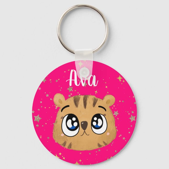 Porte-clés Joli petit tigre or début (Recto)