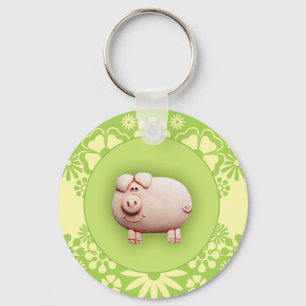 Porte-clés Joli porc rose