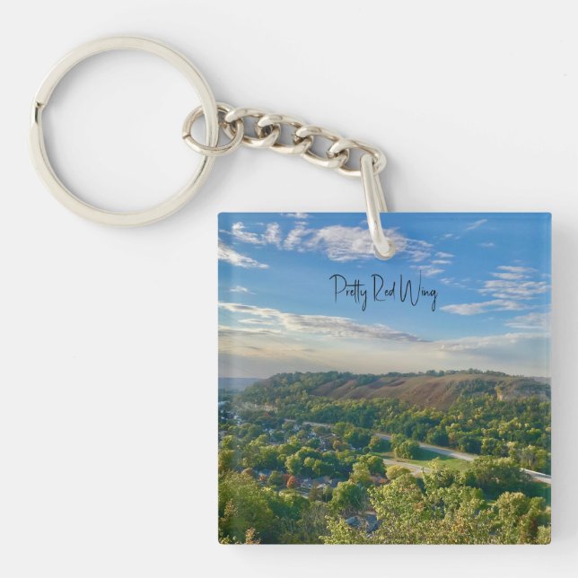 Porte-clés Joli Porte - clé acrylique à aile rouge (Devant)