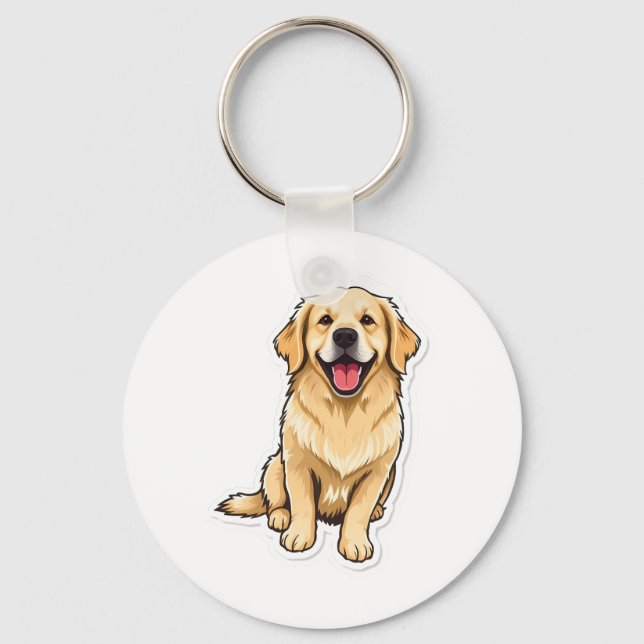 Porte-clés Joli Porte - clé Golden Retriever (Recto)